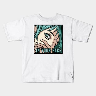 In Your Face Anime Stickers Kids T-Shirt